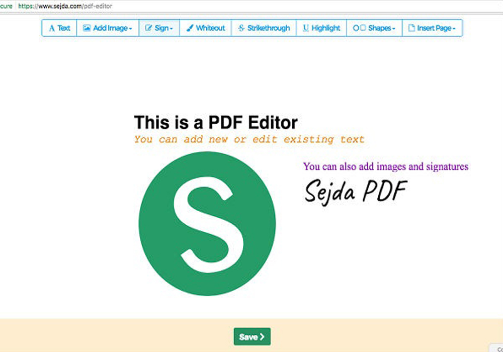 Sejda PDF Editor